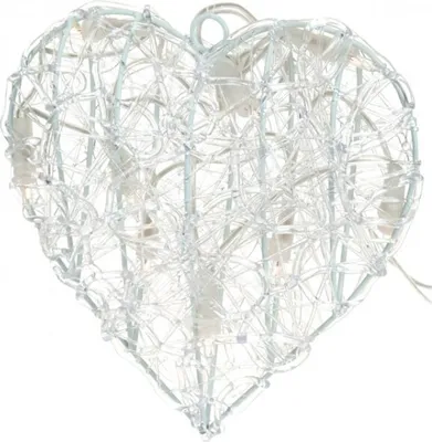 Produktbild von Beleuchtetes Deko HERZ 20cm Acryl Weihnachtsstern 10 Lampen warm-weiß Weihnachtsbeleuchtung