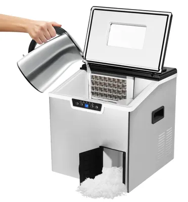 Produktbild von Eiswürfelmaschine Tischgerät - ZBS-20 - 30–40 kg/Tag - Wassertank 1,8 L - Eisvorrat 1 kg - Selbstreinigung - EU-Stecker 220 V