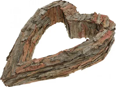 Produktbild von Dekoherz aus Holz mit Pinienrinde für rustikale Dekorationen