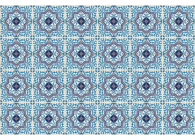 Image de Autocollants imitation carrelage pour la cuisine et la salle de bains – 24 autocollants imitation carrelage ciment, Azulejos Henrique – 24 autocollants, 15 x 15 cm