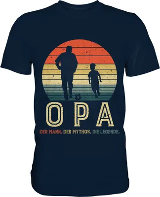 Produktbild von Opa und Enkel Fußball Herren Premium T-Shirt – Navy / M