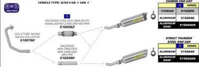 Produktbild von ARROW Auspuff THUNDER für Honda CBR125R 2011-2016, Aluminium