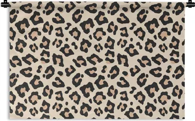 Produktbild von MuchoWow® Wandteppich Wandbehang Tiermuster - Panther - Rosa - Weiß 120x80 cm Tapisserie Dekoration Wandtuch - Wanddekorationen - Wandtücher