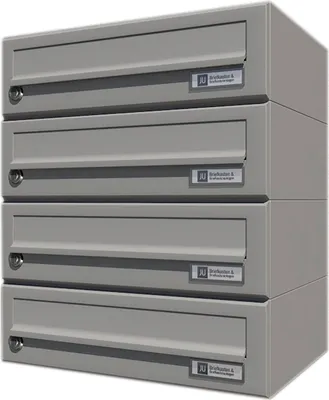 Produktbild von JU Hausbrieffachanlage 4-teilig, 375 x 440 x 280 mm, Stahl grau RAL 9007
