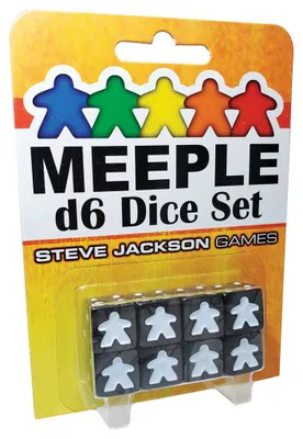 Produktbild von Meeple D6 Dice Set Black - Würfelset - Steve Jackson Games