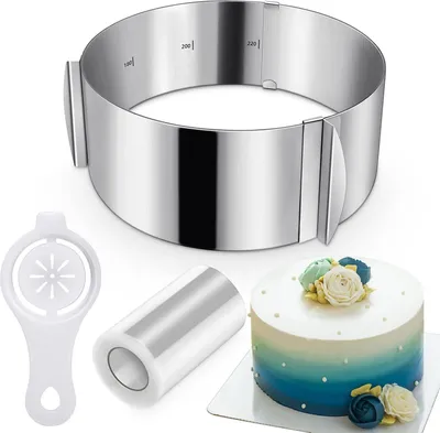 Image de Anneau de cuisson réglable - Acier inoxydable argenté - 16-30 cm