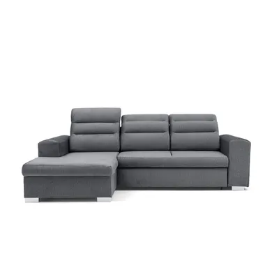 Produktbild von MUFFO Ecksofa CLOUD S Links mit Schlaffunktion 120x200 Velours Dunkelgrau
