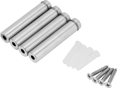 Obrázok produktu pre 4ks Nerezová oceľ 12 * 60 / 12 * 80 mm Reklamný klinec dutý sklenený držiak (12 * 80 mm)