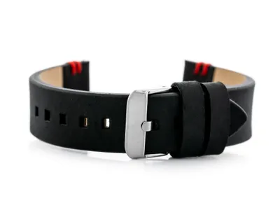 Immagine prodotto di Cinturino in pelle W110 - nero/rosso - 20 mm