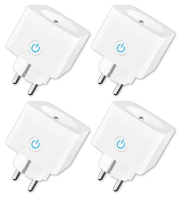WLAN-Steckdose 4er-Pack, 16 A, Typ E, mit Verbrauchsmessung, weiß