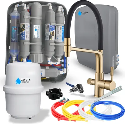 Produktbild von Wasserfilter Set RO7 Slim mit Küchenarmatur Flexible, 7-stufige Filtration, Mineralisierung, Jonisierung, Wasserfilter-Anschluss