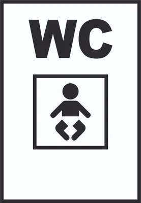 Produktbild von WC Wickelraum Schild A4 (210x297mm)