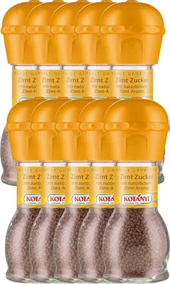 Image de Kotanyi Moulin à sucre à la cannelle avec arôme naturel de cannelle 66g paquet de 10