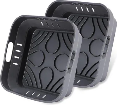 Image de Moule en silicone pour friteuse à air chaud, 22 cm, 2 pièces, réutilisable, XXL