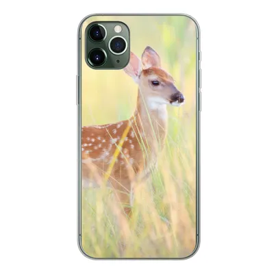 Produktbild von MuchoWow® Handyhülle Schutzhülle Hülle für iPhone 11 Pro Max Hirsche - Gras - Grün Silikon Softcase Handy Hülle - Schutz