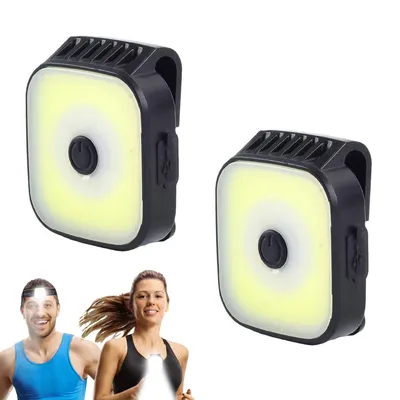 Produktbild von Lauflicht Joggen Clip USB, 2 Stück, Jogging Licht mit 4 Licht Modus, LED Clip Lampe Sicherheitslicht Für Joggen, Klettern, Läufer, Angeln, Camping