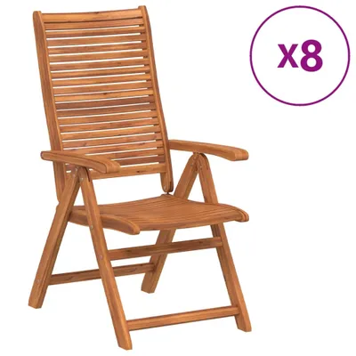 Obrázok produktu pre vidaXL Záhradné stoličky 8 ks Nastaviteľné 56x72x107 cm masívne drevo akácia