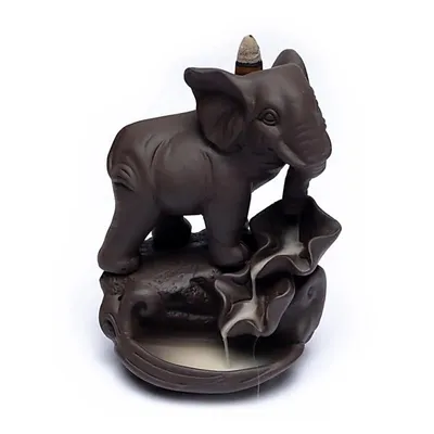 Produktbild von Rückfluss Weihrauchbrenner Elefant -- 12x9x17 cm