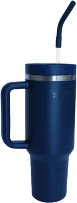 Obrázek produktu pro Láhev na pití Urban Fitness z izolované nerezové oceli, 1200 ml, tmavě modrá, se slámkou