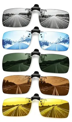 Produktbild von Clip-On Sonnenbrille Herren, polarisiert, UV400 Schutz, Überziehbrille für Brillenträger, für Autofahren