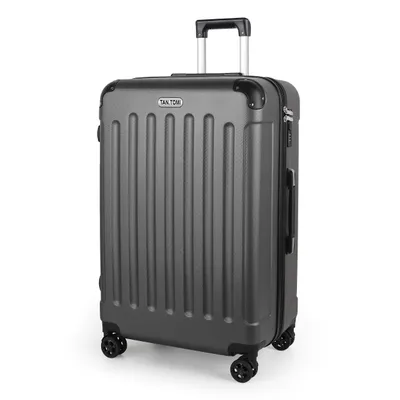 Produktbild von Mofut Koffer, Reisekoffer Hartschale Hardcase Doppeltragegriff mit Zahlenschloss, mit 360° Leichtlauf-Rollen (XL Dunkelgrau)