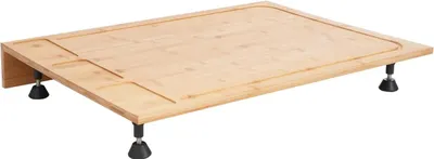 Produktbild von Bambus Kochfeldabdeckung & Schneidebrett - 75 x 54 cm - Abnehmbare Füße - Wasserabweisend - Multifunktionaler Küchenschutz