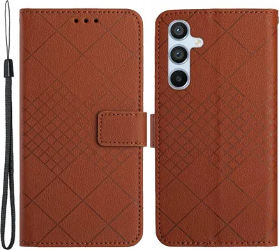 Produktbild von Samsung Galaxy A25 Hülle - Coverup Rhombus Klapphülle - Braun