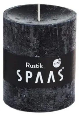 Produktbild von Spaas(r) Stumpenkerze rustikal schwarz 7 x 8 cm | 16 Stück