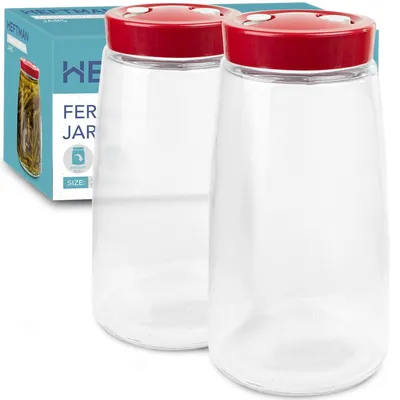 Produktbild von Gärtopf Fermentierglas Gärbehälter - 2,2 Liter - Einwegventil - 2 Stück