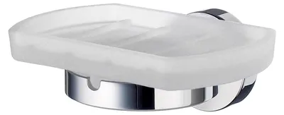 Produktbild von Seifenschalenhalter aus Glas mit poliertem Chrom, Silber, 5,2 x 10 x 17 cm