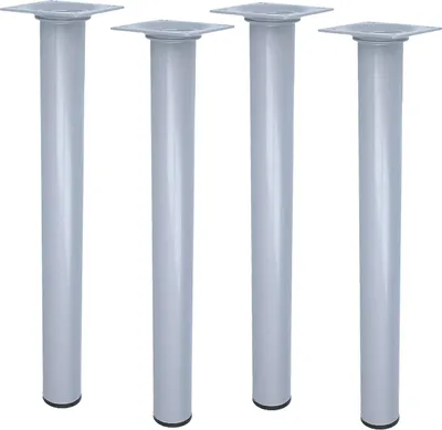 Produktbild von Couchfüße 4er Set Möbelfüße klassisch Silber Rund ø 30mm Möbelbeine Tischbeine Bettstützen 350mm
