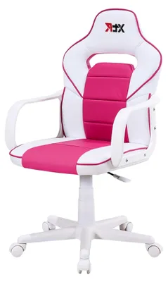 Produktbild von Vanellope Gaming-Stuhl, Weiß und Rosa, im Gamer-Stil