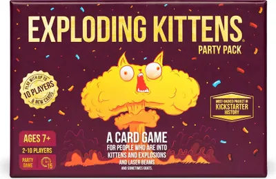 Zdjęcie produktu dla Exploding Kittens Party Pack – gry karciane dla dorosłych, nastolatków i dzieci – zabawne gry rodzinne – karty do rosyjskiej ruletki