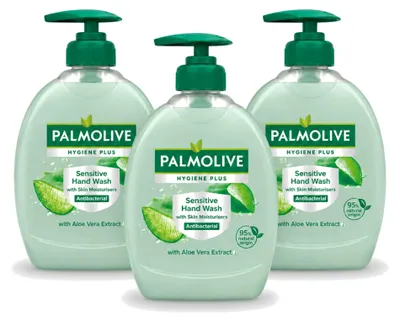 Productafbeelding van 3 x Palmolive Hygiene Plus Sensitive handzeep met aloë vera - 300 ml - voordeelverpakking - 3 stuks