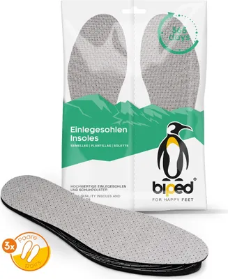 Produktbild von biped 3 Paar Aktivkohle Latex Einlegesohlen - zum Zuschneiden z2724(32-46)