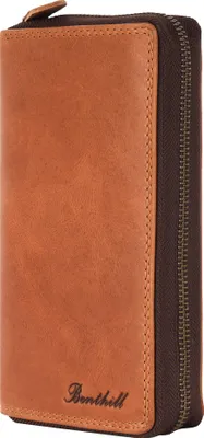 Produktbild von Benthill Geldbörse Groß Leder - XL Portemonnaie mit RFID-Schutz - Großes Portmonee mit vielen Kartenfächern - Reißverschluss Geldtasche inkl. Geschenkbox