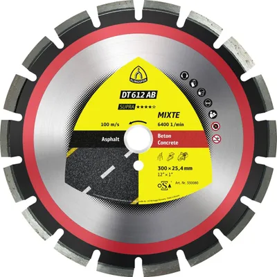 Produktbild von Klingspor DT 612 AB Diamanttrennscheiben, 500 x 3,7 x 25,4 mm 30 Segmente 40 x 3,7 x 10 mm, Weitverzahnt