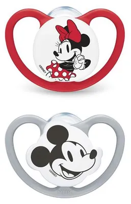 Zdjęcie produktu dla Smoczek silikonowy Nuk Baby 0–6 miesięcy Minnie, zestaw 2 sztuk, przepuszczający powietrze