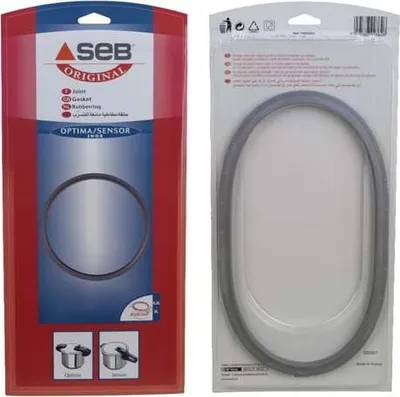 Two packages of a pressure cooker gasket are shown side-by-side.