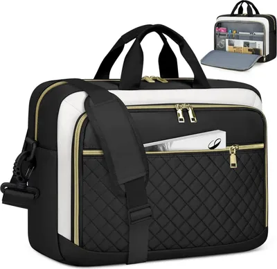 Image de Sacoche pour ordinateur portable 17,3 pouces Femme Business Notebook Noir Beige