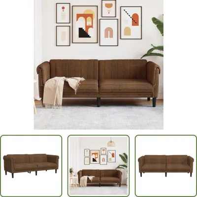 Produktbild von The Living Store 3-Sitzer Sofa Braun Kunstleder Wildleder-Optik
