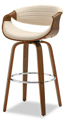 Obrázek produktu pro Designová barová židle SAROLTA - ořech / krémová 1