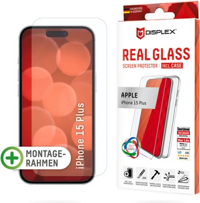 Immagine prodotto di Displex Screen Protector + Custodia per Apple iPhone 15 Plus, Eco Mounting Frame, resistente ai graffi
