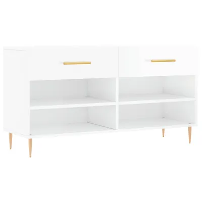 Produktbild von vidaXL Schuhbank Hochglanz-Weiß 102x35x55 cm Holzwerkstoff