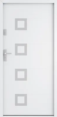 Produktbild von Außentür aus massivem Stahl und Edelstahl H 207 x B 100 cm weiß - links einwärts öffnend - TIFANA