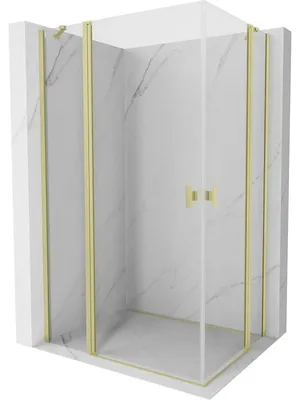 Obrázek produktu pro Mexen Mist Duo sprchový kout křídlový 115 x 110 cm, transparentní, zlatá kartáčovaná - 8A4-115-110-55-00