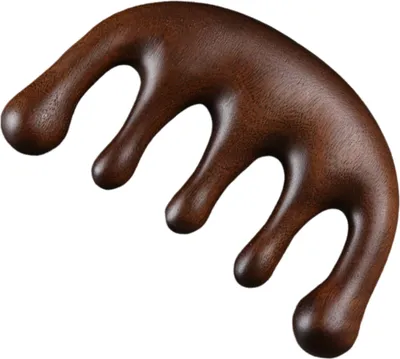 Produktbild von Massagekamm aus Holz für die Kopfhaut, breite Zähne, natürliches Sandelholz, Stressabbau, Haarwachstum, Geschenk für lockiges Haar