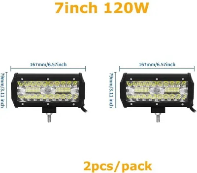 Productafbeelding van LED-lichtbalk, hoge helderheid, waterdicht ontwerp, 2 x 7 inch, 120W, draadloos
