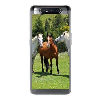 Produktbild von MuchoWow® Handyhülle Schutzhülle Hülle für Samsung Galaxy A80 Pferde - Baum - Schatten Silikon Softcase Handy Hülle - Schutzdeckel