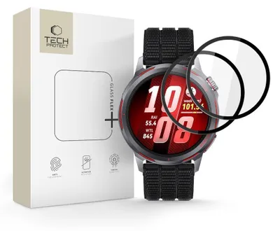 Zdjęcie produktu dla Szkło Tech-Protect Glass Flex+ hybrydowe do Huawei Watch GT Runner 2 - czarne